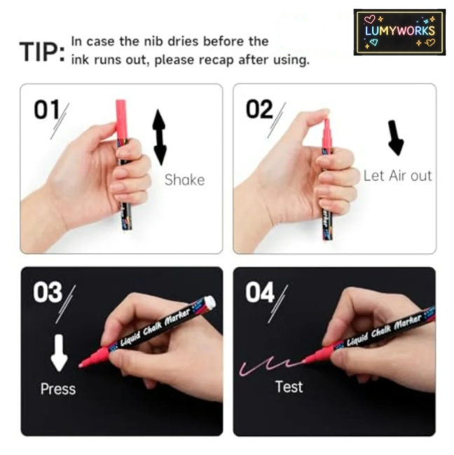 Liquid Chalk Markers Pens - 8 pack